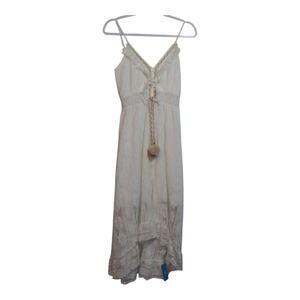 Cupshe Ariya V-neck Lace Up Slip Dress Elegant Cream Lace Dress Size M